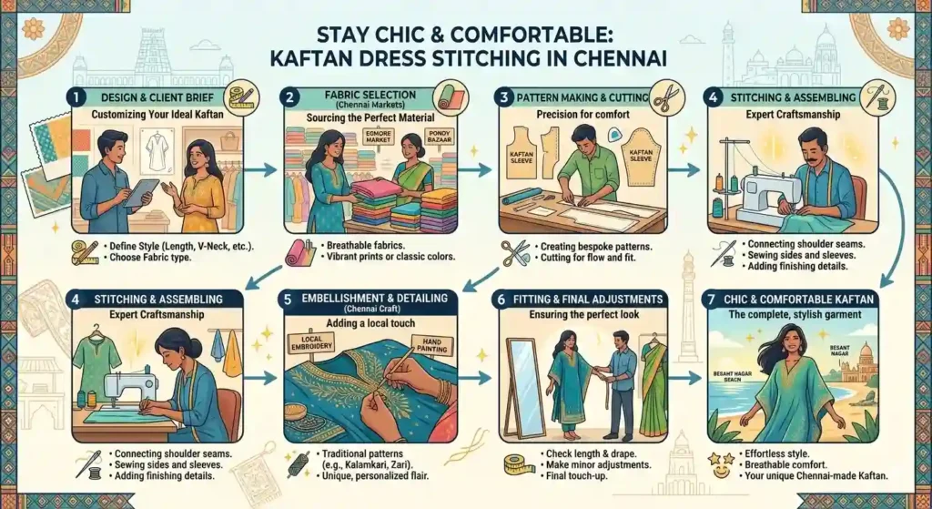 Stay Chic and Comfortable: Kaftan Dress Stitching in Chennai