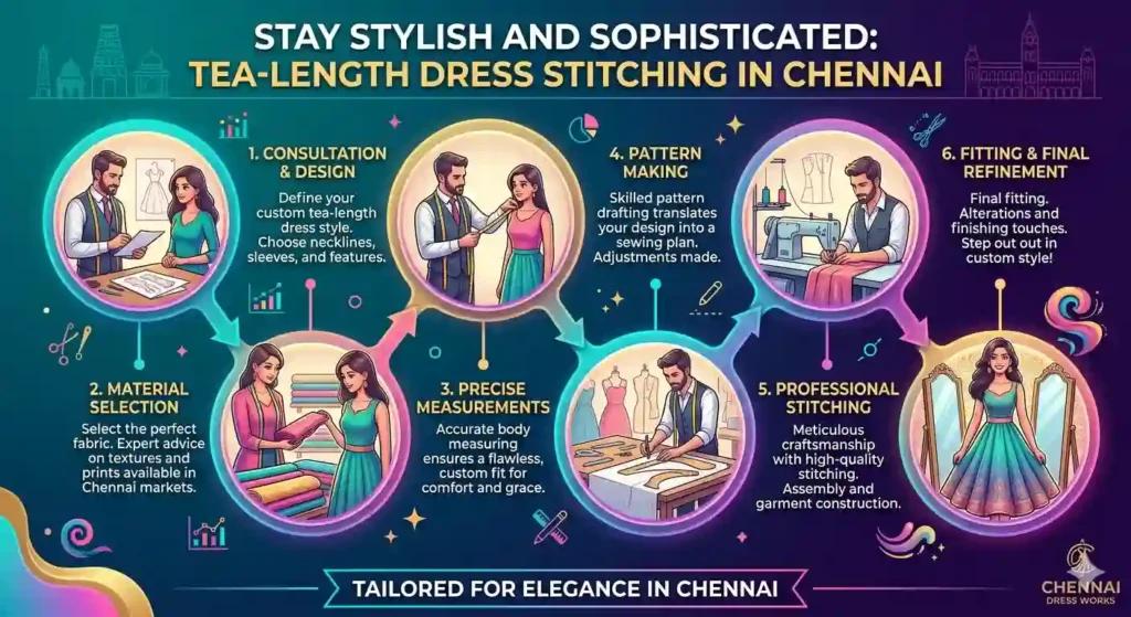 Stay Stylish and Sophisticated: Tea-Length Dress Stitching in Chennai