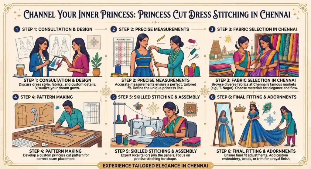 Channel Your Inner Princess: Princess Cut Dress Stitching in Chennai