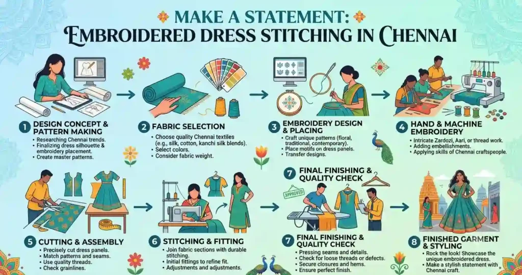 Make a Statement: Embroidered Dress Stitching in Chennai