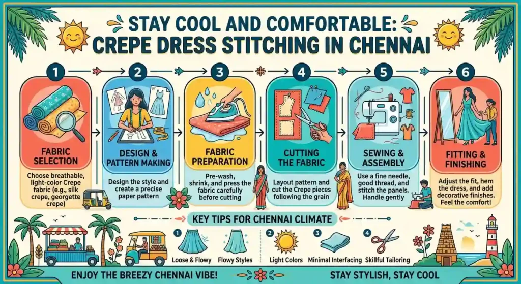 Stay Cool and Comfortable: Crepe Dress Stitching in Chennai